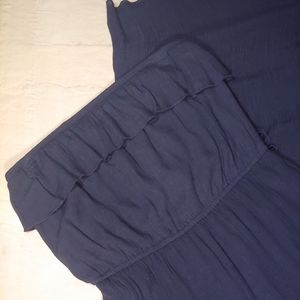 Strapless Navy Blue Dress